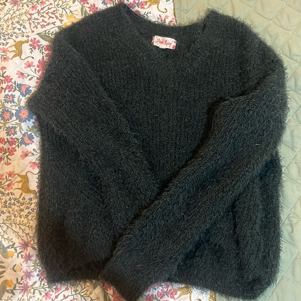 Green PINK ROSE sweater
